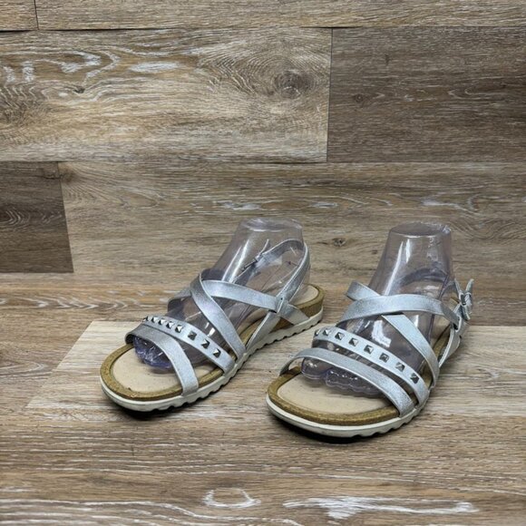 Ecco Silver Strappy Sandals - Picture 1 of 5